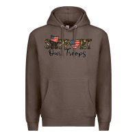 Coffee support our troops Premium Hoodie - CowhideDigitalArt
