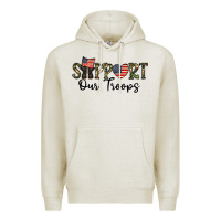 Oatmeal Heather support our troops Premium Hoodie - CowhideDigitalArt