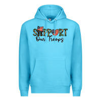 Ocean Blue support our troops Premium Hoodie - CowhideDigitalArt