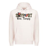 Pale Pink support our troops Premium Hoodie - CowhideDigitalArt