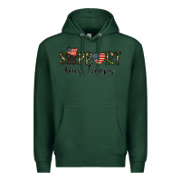 Sports Green support our troops Premium Hoodie - CowhideDigitalArt