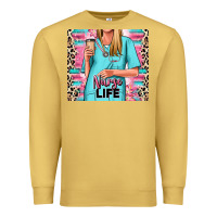 Antique Gold nurse life blonde woman Premium Sweatshirt - RanaPortraitStore
