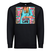 Black nurse life blonde woman Premium Sweatshirt - RanaPortraitStore