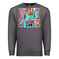 Charcoal Heather nurse life blonde woman Premium Sweatshirt - RanaPortraitStore