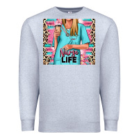 Heather Grey nurse life blonde woman Premium Sweatshirt - RanaPortraitStore
