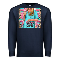 Navy nurse life blonde woman Premium Sweatshirt - RanaPortraitStore