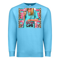 Ocean Blue nurse life blonde woman Premium Sweatshirt - RanaPortraitStore