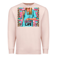 Pale Pink nurse life blonde woman Premium Sweatshirt - RanaPortraitStore