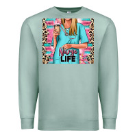 Seafoam nurse life blonde woman Premium Sweatshirt - RanaPortraitStore