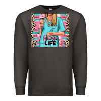 Smoke nurse life blonde woman Premium Sweatshirt - RanaPortraitStore