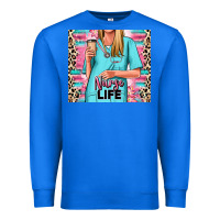 True Royal nurse life blonde woman Premium Sweatshirt - RanaPortraitStore