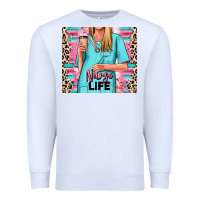 White nurse life blonde woman Premium Sweatshirt - RanaPortraitStore