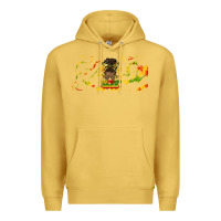 Antique Gold juneteenth afro messy bun libbey glass Premium Hoodie - HRA Design Shop