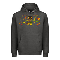 Charcoal Heather juneteenth afro messy bun libbey glass Premium Hoodie - HRA Design Shop