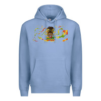 Colony Blue juneteenth afro messy bun libbey glass Premium Hoodie - HRA Design Shop