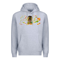 Heather Grey juneteenth afro messy bun libbey glass Premium Hoodie - HRA Design Shop