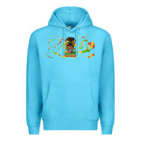 Ocean Blue juneteenth afro messy bun libbey glass Premium Hoodie - HRA Design Shop