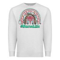 Oatmeal Heather nurse life rainbow Premium Sweatshirt - RanaPortraitStore