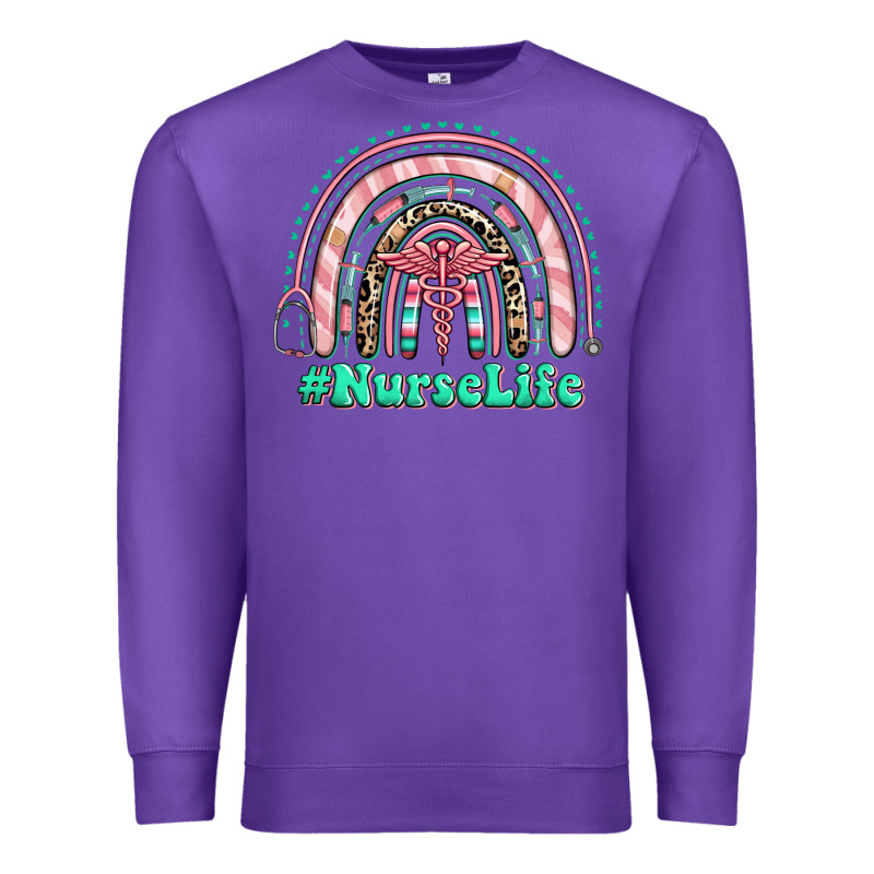 Nurse Life Rainbow Premium Sweatshirt by RanaPortraitStore | Teevron
