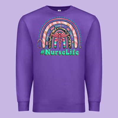 Premium Sweatshirt nurse life rainbow