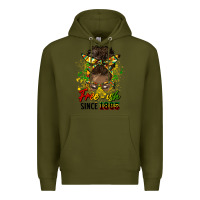 Army Green free ish since 1865 afro messy bun Premium Hoodie - HRA Design Shop