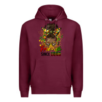 Burgundy free ish since 1865 afro messy bun Premium Hoodie - HRA Design Shop