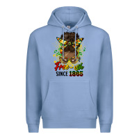 Colony Blue free ish since 1865 afro messy bun Premium Hoodie - HRA Design Shop