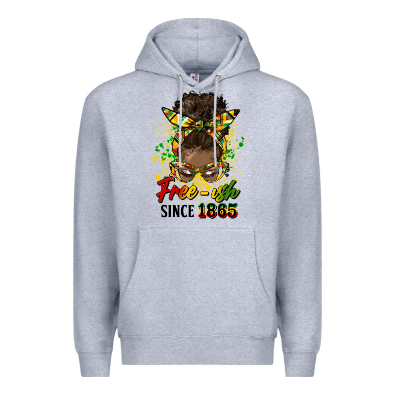 Free Ish Since 1865 Afro Messy Bun Premium Hoodie by HRA Design Shop | Teevron