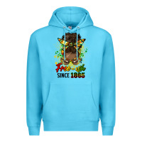 Ocean Blue free ish since 1865 afro messy bun Premium Hoodie - HRA Design Shop