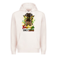 Pale Pink free ish since 1865 afro messy bun Premium Hoodie - HRA Design Shop