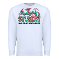 White nursing student no sleep no money no life Premium Sweatshirt - RanaPortraitStore