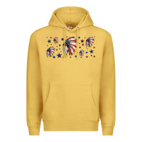Antique Gold patriotic native American headdress 16oz libbey cup Premium Hoodie - HRA Design Shop
