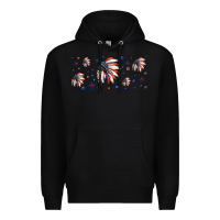 Black patriotic native American headdress 16oz libbey cup Premium Hoodie - HRA Design Shop