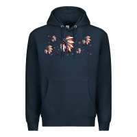 Navy patriotic native American headdress 16oz libbey cup Premium Hoodie - HRA Design Shop