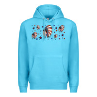 Ocean Blue patriotic native American headdress 16oz libbey cup Premium Hoodie - HRA Design Shop