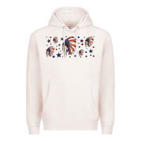 Pale Pink patriotic native American headdress 16oz libbey cup Premium Hoodie - HRA Design Shop