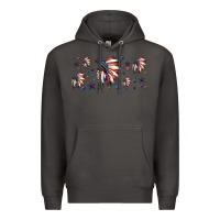 Smoke patriotic native American headdress 16oz libbey cup Premium Hoodie - HRA Design Shop
