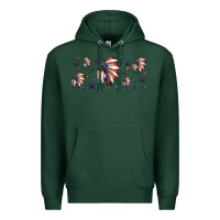 Sports Green patriotic native American headdress 16oz libbey cup Premium Hoodie - HRA Design Shop