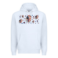 White patriotic native American headdress 16oz libbey cup Premium Hoodie - HRA Design Shop