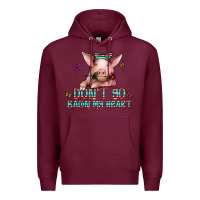 Burgundy don't go bacon my heart Premium Hoodie - CowhideDigitalArt
