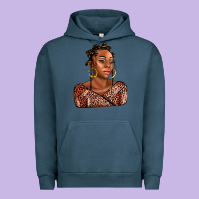Afro Woman Urban Hoodie Designed By Adodesignshop
