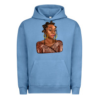 Pigment Pebble Blue afro woman Urban Hoodie - AdoDesignShop