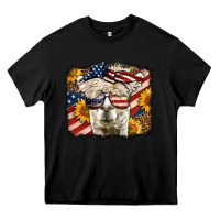 Black Western 4th Of July Lama Background Heavy Core Tee - LillyAllenDesigns