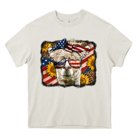 Cream Western 4th Of July Lama Background Heavy Core Tee - LillyAllenDesigns