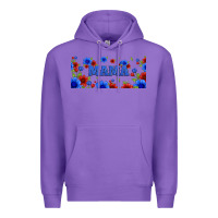 Purple floral american mama 16oz libbey cup Premium Hoodie - HRA Design Shop