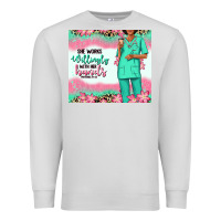Dove Grey she works willingly with her hands afro nurse Premium Sweatshirt - RanaPortraitStore