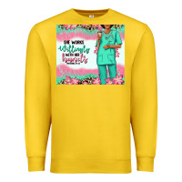Lemon she works willingly with her hands afro nurse Premium Sweatshirt - RanaPortraitStore