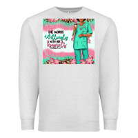 Oatmeal Heather she works willingly with her hands afro nurse Premium Sweatshirt - RanaPortraitStore