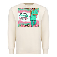 Sandshell she works willingly with her hands afro nurse Premium Sweatshirt - RanaPortraitStore