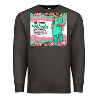 Smoke she works willingly with her hands afro nurse Premium Sweatshirt - RanaPortraitStore